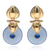 Michael Nash Jewelry Women's Blue Gold Drop Earring With Sapphire Resin Drop