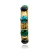 Michael Nash Jewelry Women's Blue / Gold / Green Antique Gold Stretch Bracelet With Malachite, Lapis, And Turquoise Resin