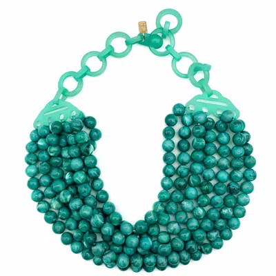 Michael Nash Jewelry Women's Blue Juliette Multi Strand Turquoise Resin  Adjustable Necklace