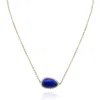 Michael Nash Jewelry Women's Blue Lapis Pendant With Sterling Silver Vermeil And Cubic Zirconia In Blue