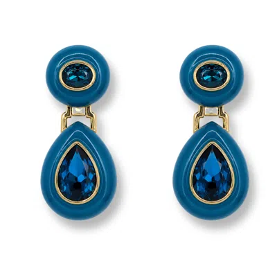 Michael Nash Jewelry Women's Blue Lena Sapphire Resin And Sapphire Crystal Drop Earrings