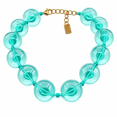 Michael Nash Jewelry Women's Blue Lucy Transparent Turquoise Gumball Necklace In Green