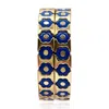 Michael Nash Jewelry Women's Blue Navy And Gold Enamel Two-strand Elasticized Bracelets