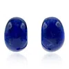 Michael Nash Jewelry Women's Blue Navy Marbled Resin Semi Hoop Clip On Earrings