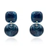 Michael Nash Jewelry Women's Blue Navy Small Resin Clip-on Drop Earrings In Blue