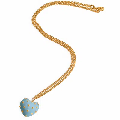 Michael Nash Jewelry Women's Blue Ophelia Aqua Resin Studded Heart Pendant