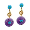 Michael Nash Jewelry Women's Blue / Purple Isabella Turquoise And Amethyst Resin Pierced Drop Earrings In Multi