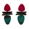 Michael Nash Jewelry Women's Blue / Red Luisa Carnelian And Tortoise And Green Drop Resin Earrings In Multi
