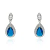 Michael Nash Jewelry Women's Blue Sapphire And Diamond Cubic Zirconium Pear-shaped Clip-on Drops In Blue