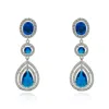 Michael Nash Jewelry Women's Blue Sapphire And Diamond Cubic Zirconium Triple Drop Clip-on Earrings In Blue