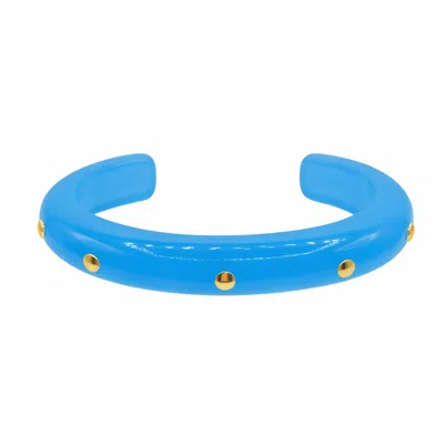 Michael Nash Jewelry Women's Blue Sonia Turquoise Resin Small Gold Studded Small Cuff