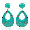 Michael Nash Jewelry Women's Blue Studded Turquoise Resin Large Hoop Earrings In Blue