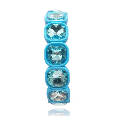 Michael Nash Jewelry Women's Blue Turquoise Enamel And Cushion Shape Bracelet