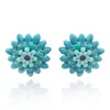 Michael Nash Jewelry Women's Blue Turquoise Faceted Glass Bead Clip On Earring