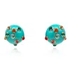 Michael Nash Jewelry Women's Blue Turquoise Resin Studded Button Earring In Blue