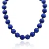 Michael Nash Jewelry Women's Blue Vicenza Sapphire Carved Sixteen Inches Melon Bead Necklace In Blue