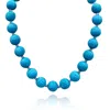 Michael Nash Jewelry Women's Blue Vicenza Turquoise Carved Sixteen Inch Melon Bead Necklace In Blue
