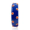 Michael Nash Jewelry Women's Blue / Yellow / Orange Navy Resin Bangle With Coral Glass Stones In Gold-plated Brass Settin