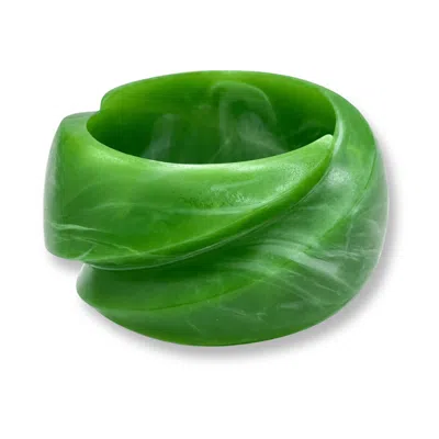 Michael Nash Jewelry Women's Brigite Matte Forest Green Resin Carved Bangle