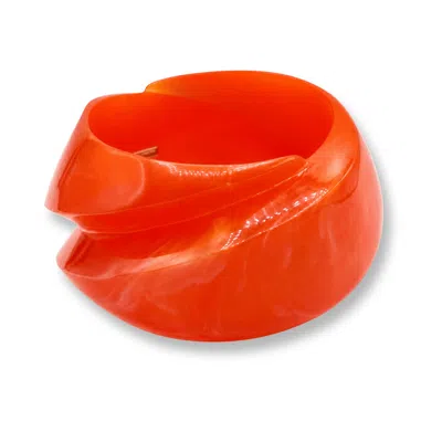 Michael Nash Jewelry Women's Brigite Polished Orange Resin Carved Bangle