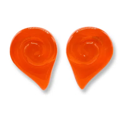 Michael Nash Jewelry Women's Brigite Polished Orange Resin Pierced Earrings