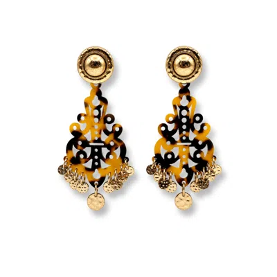 Michael Nash Jewelry Women's Brown Alice Tortoise Resin Cut Out Earrings