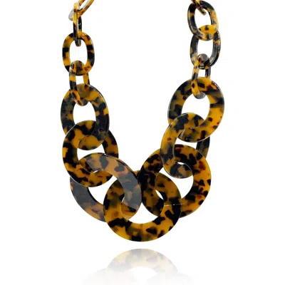 Michael Nash Jewelry Women's Brown / Black Tortoise Resin Large Link Necklace