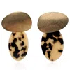 Michael Nash Jewelry Women's Brown Chiara Worn Gold And Tortoise Pierced Resin Drop Earrings In Brown