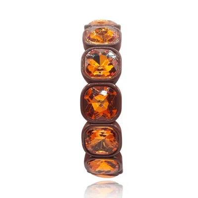 Michael Nash Jewelry Women's Brown Enamel And Cushion Shape Bracelet
