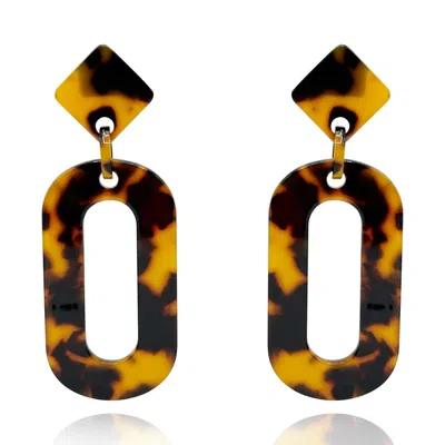 Michael Nash Jewelry Women's Brown / Neutrals Tortoise Elongated Hoop Earrings