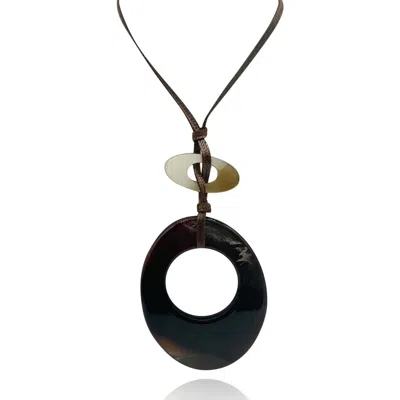Michael Nash Jewelry Women's Brown Tortoise Resin Medallion Necklace