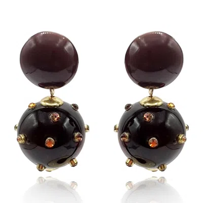 Michael Nash Jewelry Women's Brown Valentina Tortoise & Tortoise Resin Studded Pierced Earrings