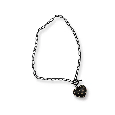 Michael Nash Jewelry Women's Celestine Matte Black Resin Heart Pendant