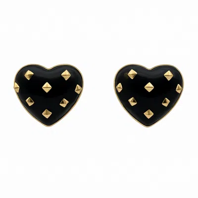 Michael Nash Jewelry Women's Cosette Black Heart Resin Stud Earrings