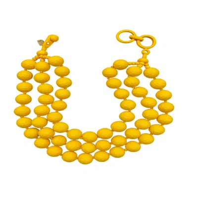 Michael Nash Jewelry Women's Georgiana Faceted Three-strand Yellow Resin Necklace