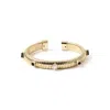 Michael Nash Jewelry Women's Gold / Black / White Gold Plated Cobra Bracelet With Mother Of Pearl And Black Glass In Multi