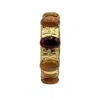 Michael Nash Jewelry Women's Gold / Brown / Neutrals Flora Multi Stone Carnelian And Amber Resin Stone Bangle In Multi
