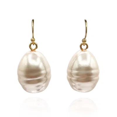 Michael Nash Jewelry Women's Gold / Brown / Neutrals Marcella Champagne Baroque Glass Pearl Drop