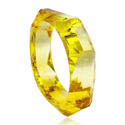 Michael Nash Jewelry Women's Gold / Brown Topaz Acrylic Faceted Banlge In Multi