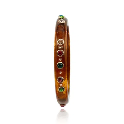 Michael Nash Jewelry Women's Gold / Brown Tortoise Studded Bangle