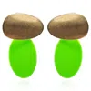 Michael Nash Jewelry Women's Gold / Green Chiara Worn Gold And Lime Green Pierced Resin Drop Earrings In Multi