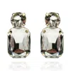 Michael Nash Jewelry Women's Gold / Neutrals Clear Crystal Octagon And Round Stone Drop Earrings In Gold