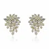 Michael Nash Jewelry Women's Gold / Neutrals Multi Navette Gold Plate Crystal Cluster Clip-on Earrings In Gold