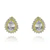 Michael Nash Jewelry Women's Gold / Neutrals Pear Shape Gold Plated Cubic Zirconium Clip On Earrings In Gold