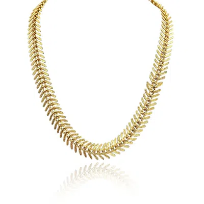Michael Nash Jewelry Women's Gold Plated Brass Fishbone Necklace
