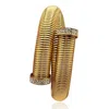 Michael Nash Jewelry Women's Gold Plated Twelve Millimeter Cobra Bracelet With Pave Tips