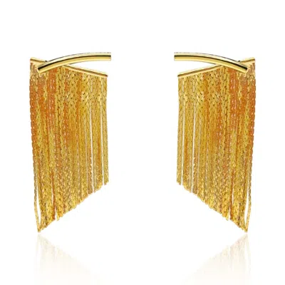 Michael Nash Jewelry Women's Gold Plated Two Part Fringe Earrings