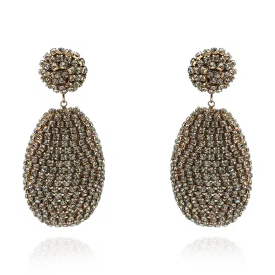 Michael Nash Jewelry Women's Gold Rhinestone -covered Teardrop Resin Earrings