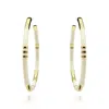 Michael Nash Jewelry Women's Gold / White White And Gold Stripe Hoop Eaarings