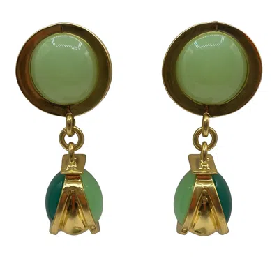 Michael Nash Jewelry Women's Green Agatha Light Jade And Dark Jade Resin Two Tone Drop Earrings